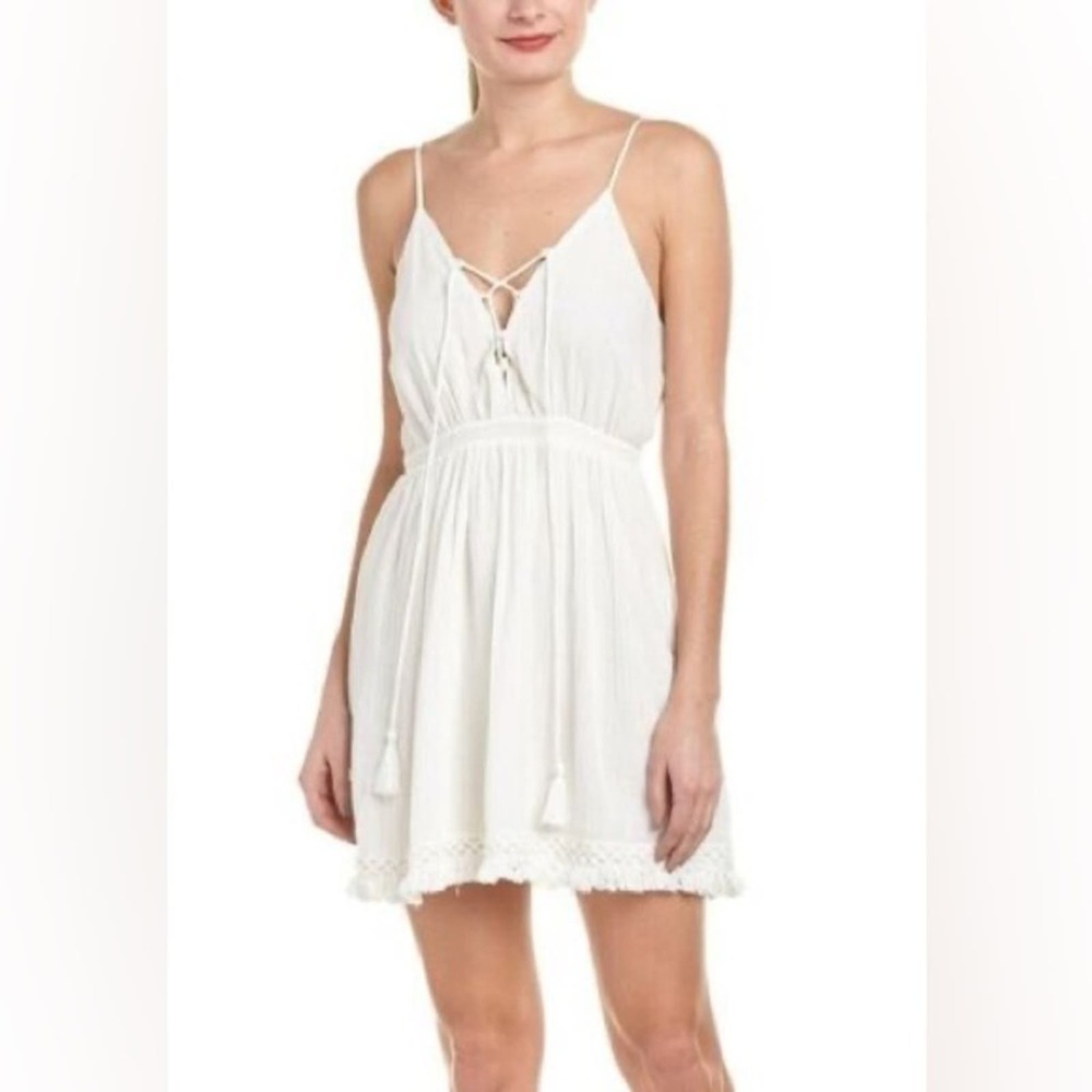 TJD The Jetset Diaries White Sleeveless Lace-Up Sleeveless Mini Dress Size XS